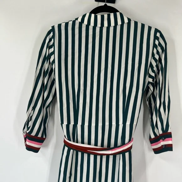Boden Mallory Midi Shirt Dress Striped 3/4 Sleeves - Picture 7 of 10